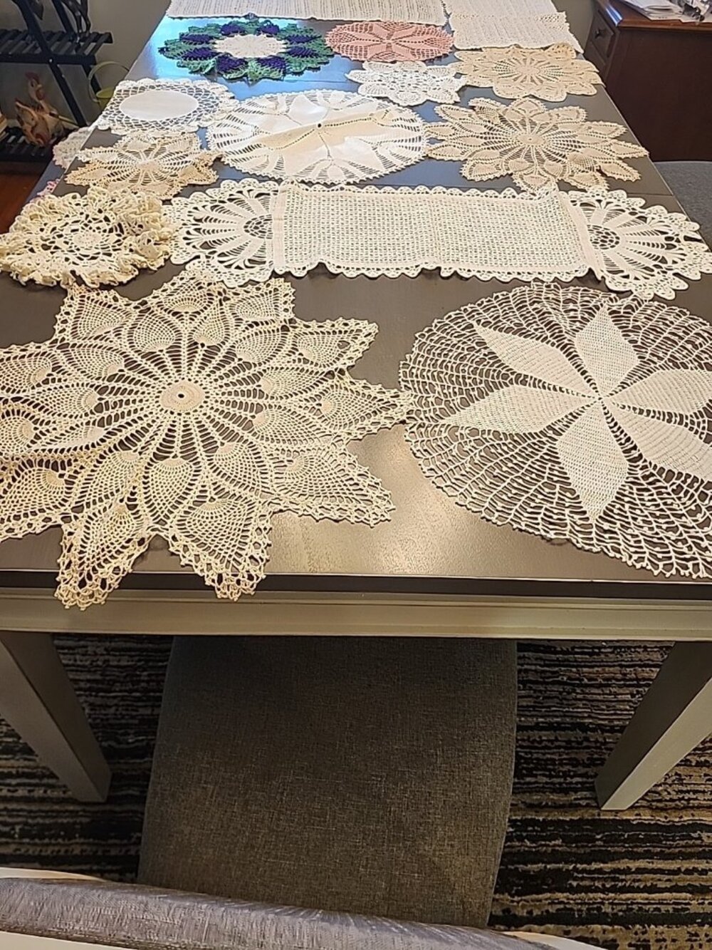 Vintage Lot of 18 Random White & Beige Crochet Doilies (CLEAN)